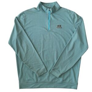 Peter Millar Aqua Micro-Pattern Quarter-Zip Pullover